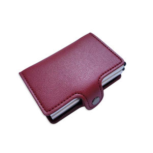 מארז אלומיניום מעור אדום כיסוי כרטיס אלומיניום עבור כרטיס אשראי בנק מטרו כרטיס אשראי אוטובוס מזהה כרטיס מטרו אוטובוס כרטיס rfit פונקציה שכבות כפולות - Product Image 6