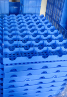 Palette en plastique à entrée plate, étanche, en gros, capacité de charge de 600 kg, logistique d'entrepôt industriel