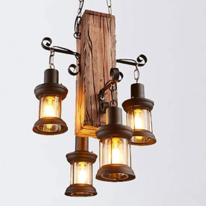 <span class=keywords><strong>Suspension</strong></span> Industrielle <span class=keywords><strong>Vintage</strong></span> en Bois Rétro Loft Lanterne Lustre Lumières Décor Bar <span class=keywords><strong>Suspension</strong></span> Luminaire - Product Image 1