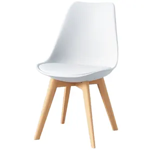 כסאות עץ מרופדים איטלקיים נורדי פלסטיק יצוק כיסא צד מסעדה אוכל כיסא טוליפ מודרני