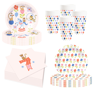 Platos de Papel para Fiesta DAMAI con Estampado de Animales, Juego de Vajilla Desechable para Fiesta de Cumpleaños Infantil, Platos con Temática de Circo - Product Image 2
