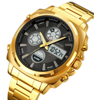 Skmei 1673 Montre de Mode en Acier Inoxydable Montre Homme Luxe Digitale et Analogique Pour Hommes