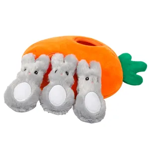Carrot Rabbit Burrow Hide And Seek Pet Toys Set Eco Friendly Chew Dog Carrot Toy