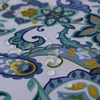 Nappe de patio à fermeture éclair avec trou de parapluie pour Tables circulaires d'arrière-cour extérieures BBQ Pique-nique Couverture de table printemps été