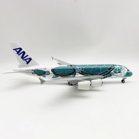 Modèle d'avion A380 Ana vert de 30 cm en résine et alliage métallique pour collectionneurs