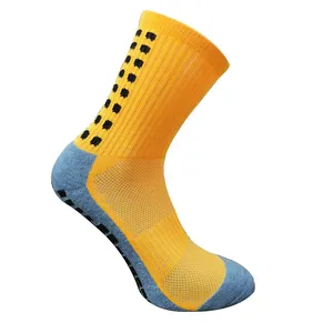 Calcetines de fútbol antideslizantes para hombre, calcetín deportivo de algodón tejido, de alta calidad