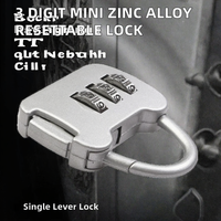 Cadenas à combinaison à 3 chiffres Kamal, mini cadenas rond en alliage de zinc réinitialisable pour bagages, valises, sacs à dos, tiroirs, casiers de gym et armoires