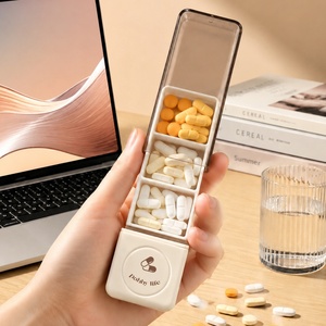 Support OEM Mini Medicine <b>Tablet</b> Pill Storage Box 3 Compartments Travel Pill Organizer Small PP Pill Case <b>Container</b> - Product Image 5