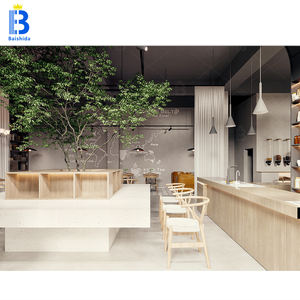 Barra de madera <span class=keywords><strong>vintage</strong></span> moderna personalizada para cafeterías y teterías Diseño de mostrador de quiosco de cafetería artística para uso en escaparate - Product Image 1