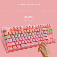 Keyboard Mekanik Berkabel LEAVEN K550 87 Tombol Shaft Gaming Athletic Office Notebook Punk