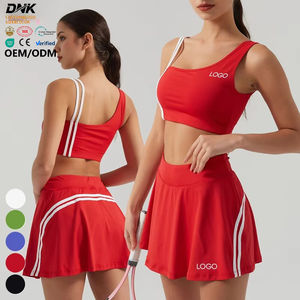Özel Logolu Kadın Pickleball Giyim Seti Toptan Renk Bloklu Spor Salonu Fitness Yoga Sütyeni Golf Tenis Eteği <span class=keywords><strong>2</strong></span> Parça Takımlar - Product Image 1