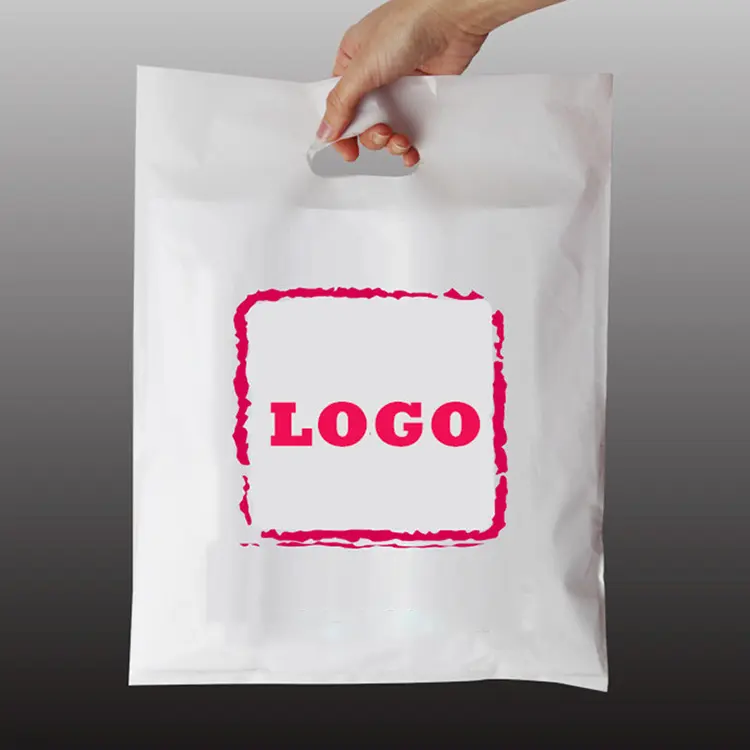 تخصيص شعار الطباعة عالية الجودة البلاستيك حقيبة تسوق مع مقبض