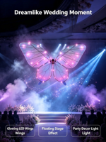 Dispositif de Vol Papillon Bionique Flitonic pour Mariée, Ailes Réalistes Battantes, Spectacle Lumineux LED, Écologique et Portable pour Fêtes