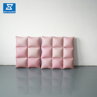Mur d'art gonflable géométrique en PVC or rose personnalisé pour stand d'exposition, décoration d'événements commerciaux