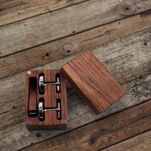 Solid Wood Tie Clip and <b>Cufflinks</b> Set with Wooden Gift <b>Box</b> Engraved Customizable Text Perfect for Personalized Mens Accessories - Product Image 3
