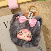 Kongjin Three Little Fuzzies Samuel Miroir de maquillage portable en peluche, boîte surprise, pendentif créatif, cadeau pour filles