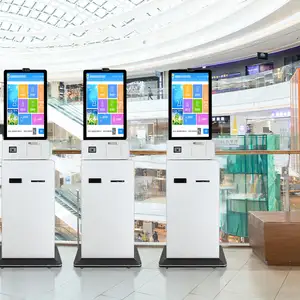 Crtly Self Service Cash Payment Kiosk Smart Interactive Information Printer Touch Screen Hotel Check In Stands Atm Machine