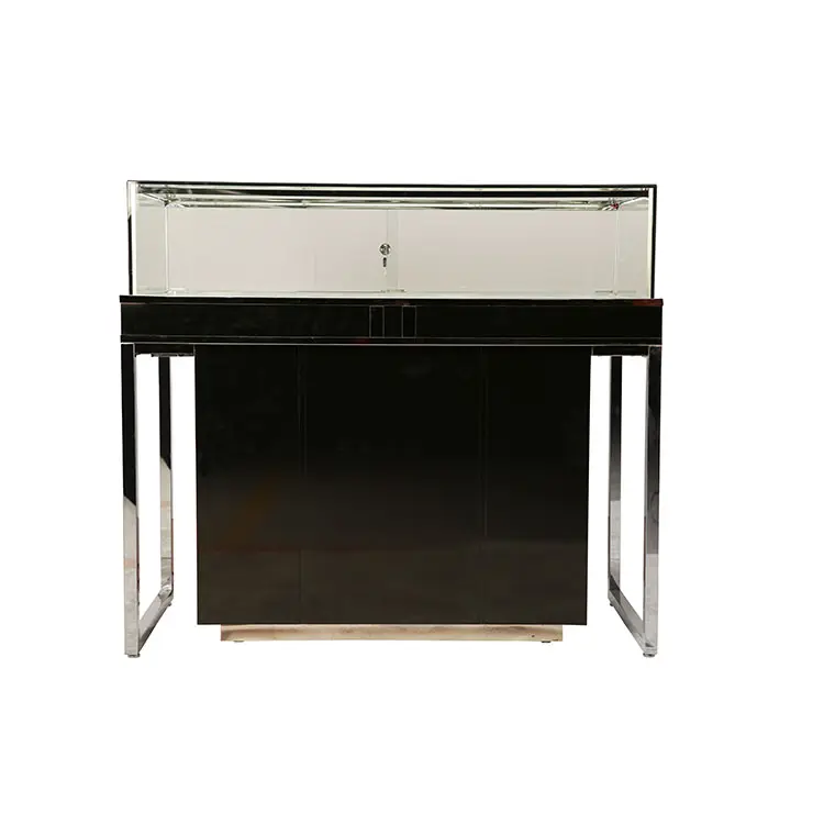 High Level Glass LED Light Watch Jewelry Display Kiosk Display Case Showcase For Mall Or Shop