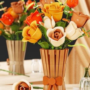 Juego de Bloques de Construcción de Cerámica con Diseño de Lenguaje de Flores para Niños de 5 a 7 Años, Material Ecológico, 50 Piezas, Decoración de Escritorio, Juguete de Regalo - Product Image 2