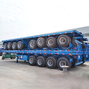 Semirimorchio Pianale di Alta Qualità con Sospensione a Balestra per Trasporto Container 20ft 40ft, 4 Assi, 100 Tonnellate - Product Image 1