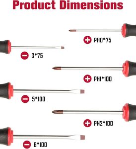 ชุดไขควง 6 ชิ้น ความแข็งสูง ชุดเครื่องมือไขควงแบบมีร่องและแบบฟิลลิปส์ - Product Image 4