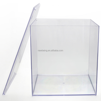 Présentoir en acrylique transparent Boîte empilable à 5 côtés, bac ou cache-poussière