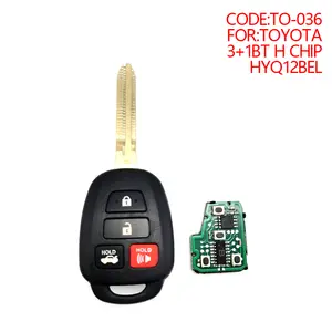 Auto Remote Car Key For TOYOTA 3+1button H CHIP HYQ12BEL