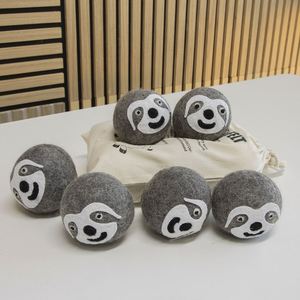 2024 nouvelle tendance en gros feutrée bio gris laine boule sèche avec prix abordable chat visage - Product Image 6