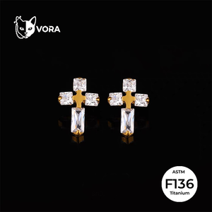 VORA ASTM F136 Implante Quirúrgico de Titanio con Rosca Interna y Zirconia Cúbica para <span class=keywords><strong>Piercing</strong></span> <span class=keywords><strong>Cruzado</strong></span>, Labret, Hélix, Cartílago y Lóbulo, 15 Colores - Product Image 3