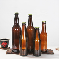 Bouchon de couronne personnalisé ambre et clair 330ml 500ml 650ml 1 litre bouteilles de bière en verre vides