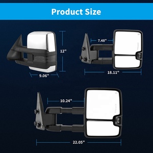 Specchietti Retrovisori PK11608 per Chevy Silverado GMC Sierra 2003-06 GM1320411 Cromati Elettrici Riscaldati con Indicatori di Direzione - Product Image 4