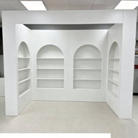 Support mural arqué en PVC blanc personnalisé pour présentoir de stand, idéal pour décorations d'événements et expositions