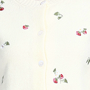 Cárdigan Corto de Punto con Cuello Redondo, Manga Larga, Bordado <span class=keywords><strong>Floral</strong></span> y Botones, Transpirable, Suave, Estilo Casual para Primavera y Otoño 2026 - Product Image 6