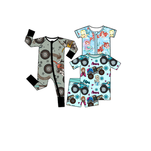 Romper Pendek Bambu Unisex dengan Cetak Kotak-Kotak Biru Merah untuk Hari 4 Juli yang Dapat Disesuaikan, Bernapas, dan Dilengkapi Resleting Dua Arah. - Product Image 5