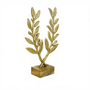 Sculpture d'arbre dorée en métal, figurine feuille d'arbre, objet décoratif en forme de feuille pure pour la décoration de la maison, de la table, du salon et du bureau - Product Image 6
