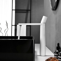 Robinet de lavabo moderne minimaliste multicolore en laiton, monocommande, monotrou, à poser sur le plan, eau chaude et froide, avec cartouche céramique, pour salle de bain