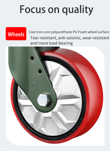 Hochbelastbare Schwerlast-Rollbremse mit Gusseisenkern und Rotem PU für Industrieanwendungen - Product Image 3
