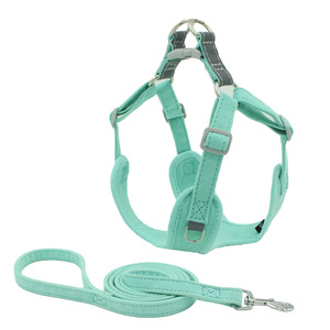 Kingtale hewan peliharaan kecil kucing anjing Bling berlian imitasi <span class=keywords><strong>Harness</strong></span> dan Set tali busur anak perempuan Ultra lembut kulit Suede disesuaikan tidak ada tarik - Product Image 2