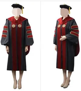 2023 Fabricante profissional de vestido de graduação personalizado Seoul National University graduação bonés vestido