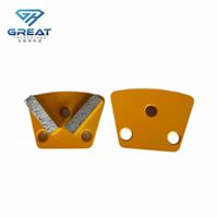 Disque de meulage à segments diamantés à 2 barres, sabot de meuleuse à béton trapézoïdal avec 3 trous, tampons abrasifs pour sols à liaison métallique