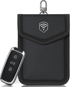 Étui anti-signal pour clé de voiture, pochette de blocage RFID, étui de protection portable avec porte-clés pour les déplacements quotidiens - Product Image 1