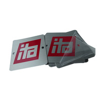 Stiker Logo logam papan nama aluminium kustom kualitas tinggi pelat logam Label aluminium dengan perekat