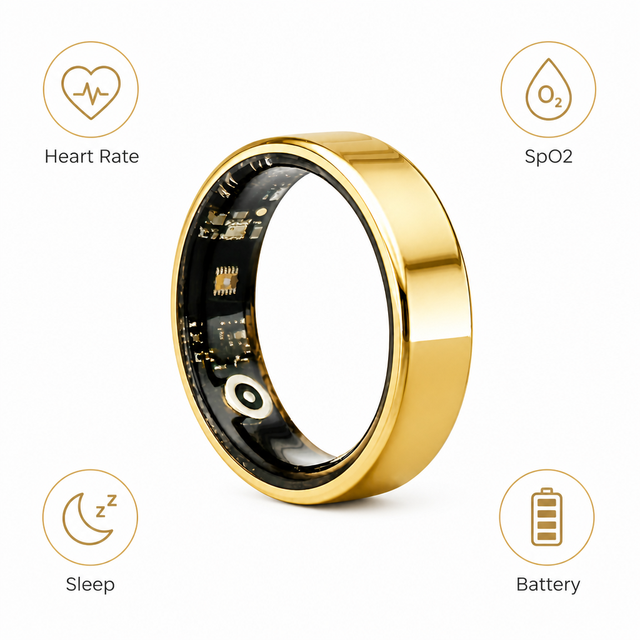 SR08 Smart Ring Steel Heart Rate Blood Oxygen Temperature Sleep Tracking Pedometer For Fitness Health Jewelry Factory Oem Odm