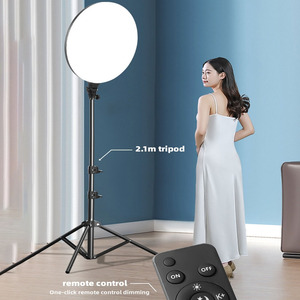 Panneau LED rond RVB <span class=keywords><strong>pour</strong></span> la photographie, le maquillage, trépied de 18 pouces, éclairage de remplissage de studio - Product Image 6