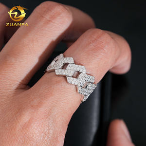 Anillo Cubano de Moissanita con Envío Rápido y Stock Local en EE. UU., Plata 925 Chapada en Oro, Pasa la Prueba de Diamante, Anillo Cubano para Hombre Estilo Hip Hop - Product Image 2