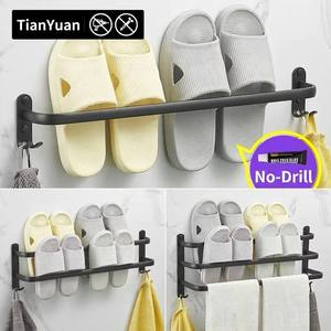 Gun Gray <strong>Towel</strong> <strong>Rack</strong>, No-drill Bathroom Wall-mounted Bathroom <strong>Towel</strong> Hanging Rod <strong>Storage</strong> <strong>Rack</strong> Toilet <strong>Storage</strong> Hanger - Product Image 3