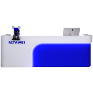 Modern Luxury <strong>pink</strong> <strong>Beauty</strong> <strong>Salon</strong> Spa Wooden Reception Desk Gold Stainless Steel Frame Front Desk Reception Counter - Product Image 6