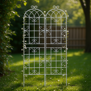 Treillis de jardin en métal 86,7 x 19,7, support de fleurs extérieur antirouille pour plantes grimpantes, clôture, portail - Product Image 2