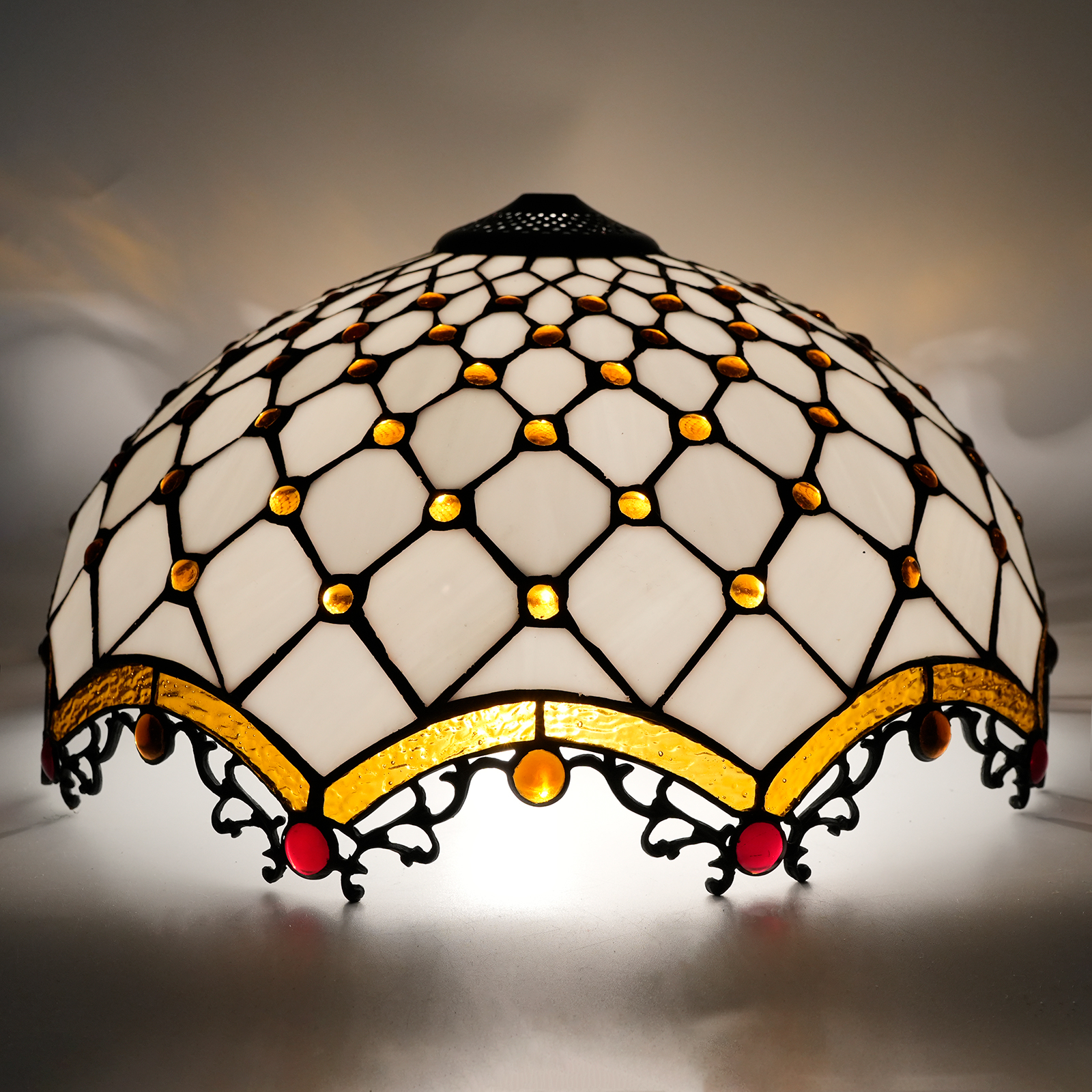 Tiffany Lamp Shade Replacement - 16 Inch Amber Bead