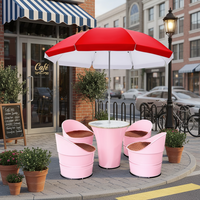 Ensemble de tables et chaises de salle à manger d'extérieur en plastique léger et durable pour hôtels, restaurants, cafés, jardins